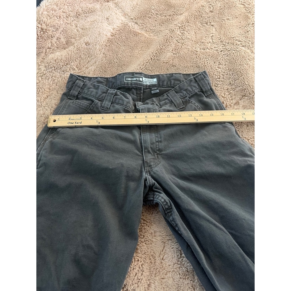 Carhartt Relaxed Fit Work Pants Mens 32x30 Dark Gray Charcoal Canvas Utility - Picture 3 of 8